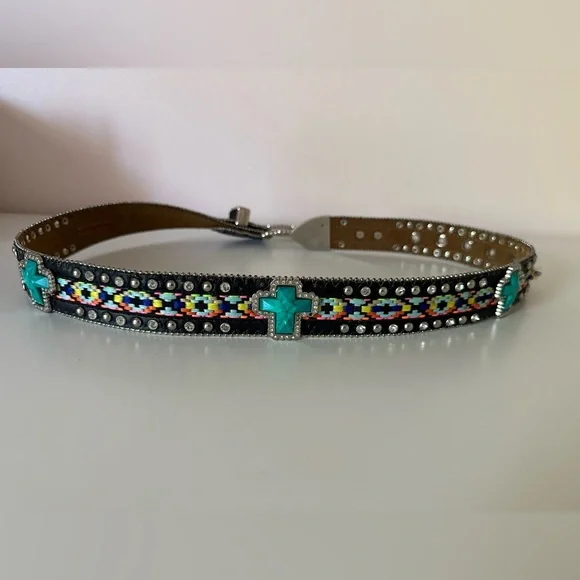 WB Atlas Women’s Cowgirl Gypsy Belt with Aztec Design S - Picture 5 of 10